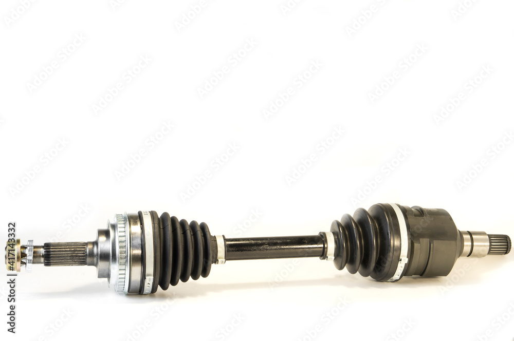Brand new, front-wheel drive vehicle assembly on a white background. Front-wheel drive - the layout and design of the vehicle's transmission, in which the torque generated by the engine is transmitted Brand new, front-wheel drive vehicle assembly on a white background. Front-wheel drive - the layout and design of the vehicle's transmission, in which the torque generated by the engine is transmitted
