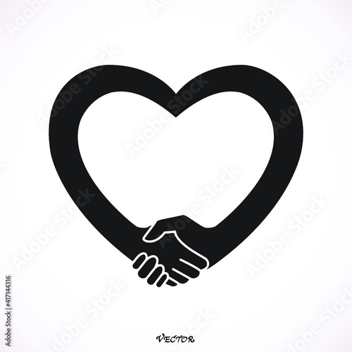 Handshake in the form of heart
