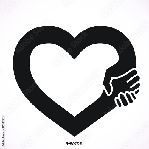 Handshake in the form of heart