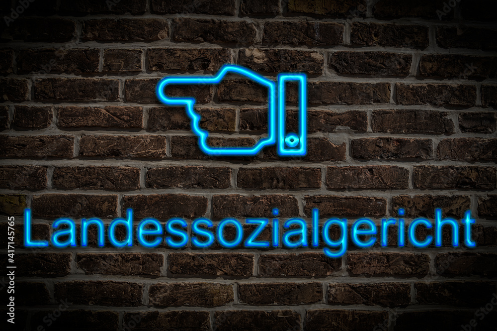 Fototapeta premium Leuchtreklame Landessozialgericht