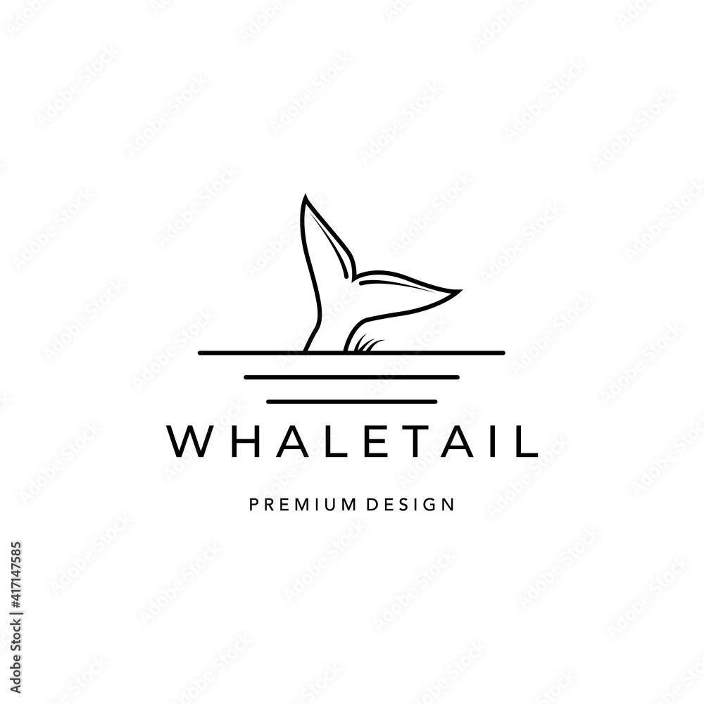 whale tail logo icon line art minimalist vector illustration design whale tail logo icon line art minimalist vector illustration design
