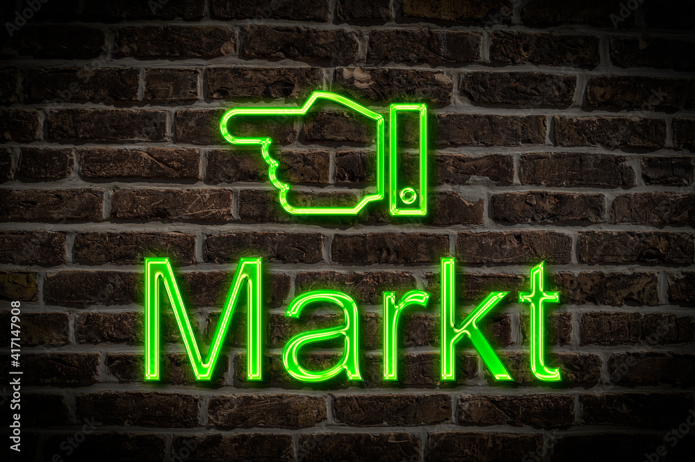 Fototapeta premium Leuchtreklame Markt