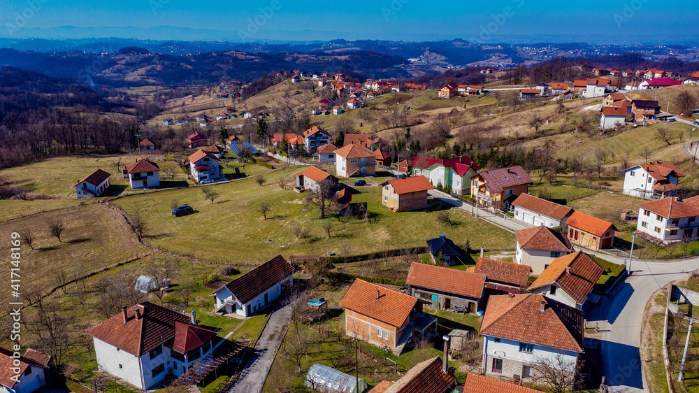 Trepče village near Tešanj. Village in Bosnia and Herzegowina.