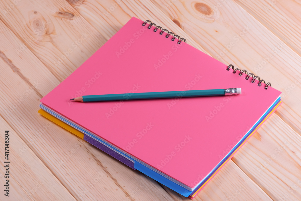 Simple pencil on a notebook Simple pencil on a notebook