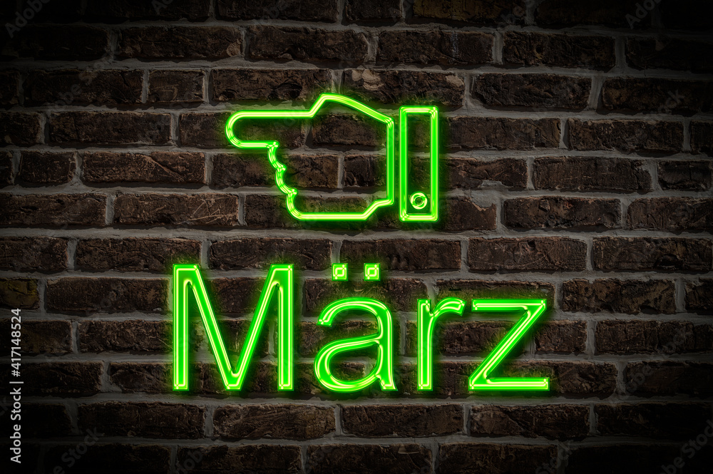 Fototapeta premium Leuchtreklame März