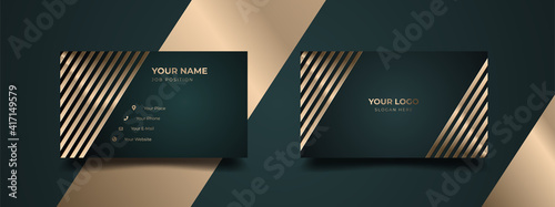 Modern luxury business card print template design. Inspiration from the abstract. Contact card for company. Two sided golden design . Vector illustration
