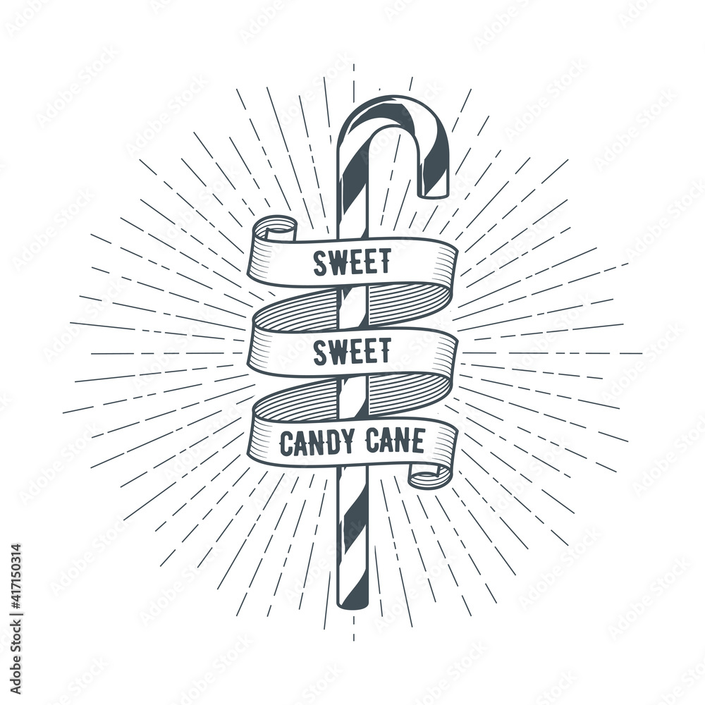 Candy cane and ribbon concept Candy cane and ribbon concept