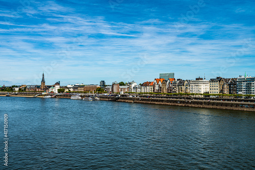 Beautiful shore of Rhine river  in Dusseldorf .  Germany © EwaStudio