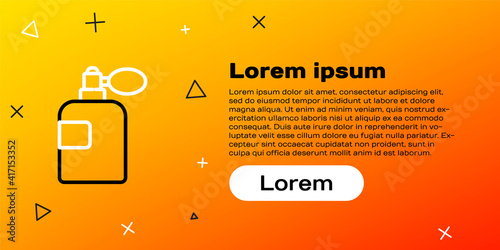 Line Perfume icon isolated on yellow background. Colorful outline concept. Vector Illustration.