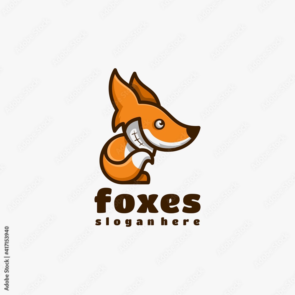 Obraz premium Fox character mascot logo design vector illustration