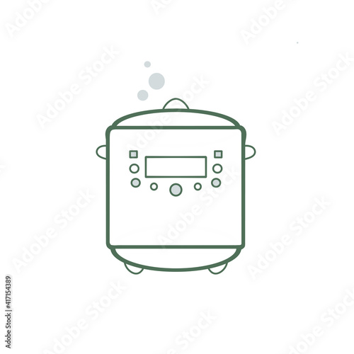 stylized contour multicooker on a white background