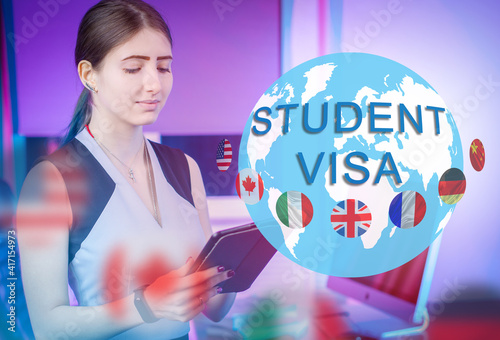 Girl next to student visa l...