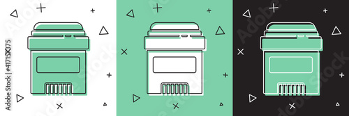 Set Antiperspirant deodorant roll icon isolated on white and green, black background. Cosmetic for body hygiene. Vector.