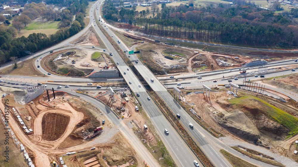 Raleigh NC Interchange Highway Construction Wade Avenue and Interstate