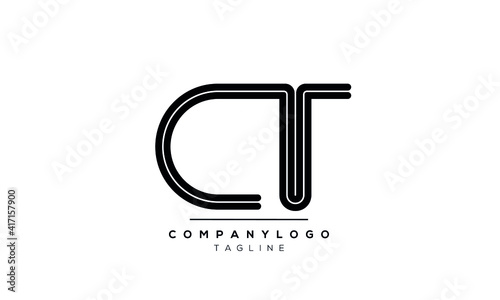 Abstract Letter Initial CT TC Vector Logo Design Template