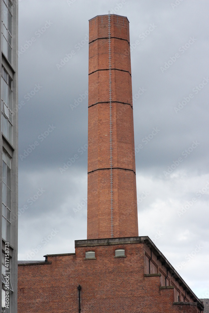 Brick Chimney Tower with CLouds