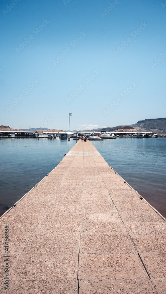 Footbridge to the harbor at lake mead in Nevada, USA