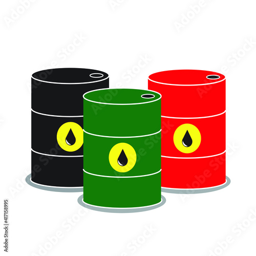 A vector of petrol and diesel barrel on white background