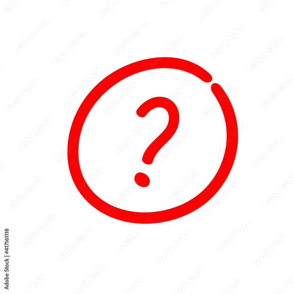 Question mark sign inside a circle, hand drawn vector illustration Question mark sign inside a circle, hand drawn vector illustration