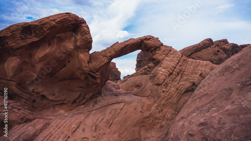 A red limestone arches in the valley of fire state park, USA