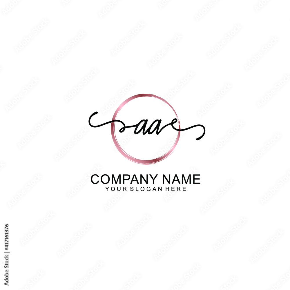 Letter AA Beautiful handwriting logo Letter AA Beautiful handwriting logo