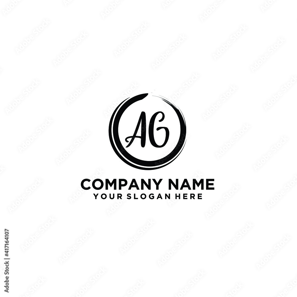 Letter AG Beautiful handwriting logo