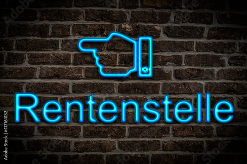 Leuchtreklame Rentenstelle photo