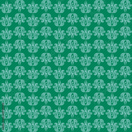 pattern, classic pattern of emerald color on a green background, vector illustration,