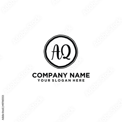 Letter AQ Beautiful handwriting logo