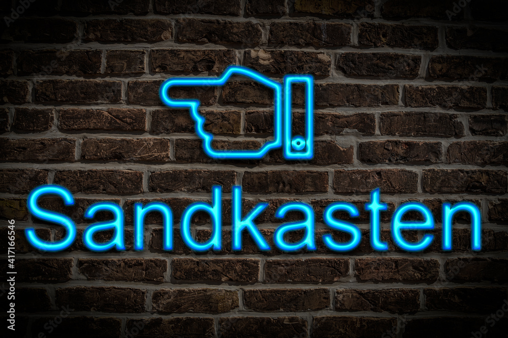 Leuchtreklame Sandkasten