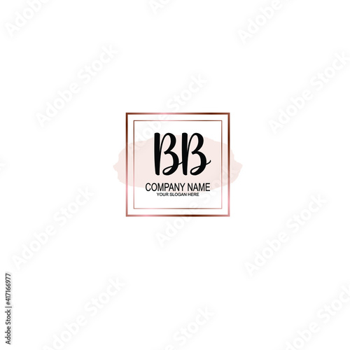 Letter BB Beautiful handwriting logo