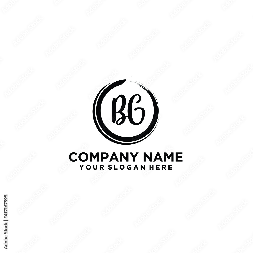 Letter BG Beautiful handwriting logo
