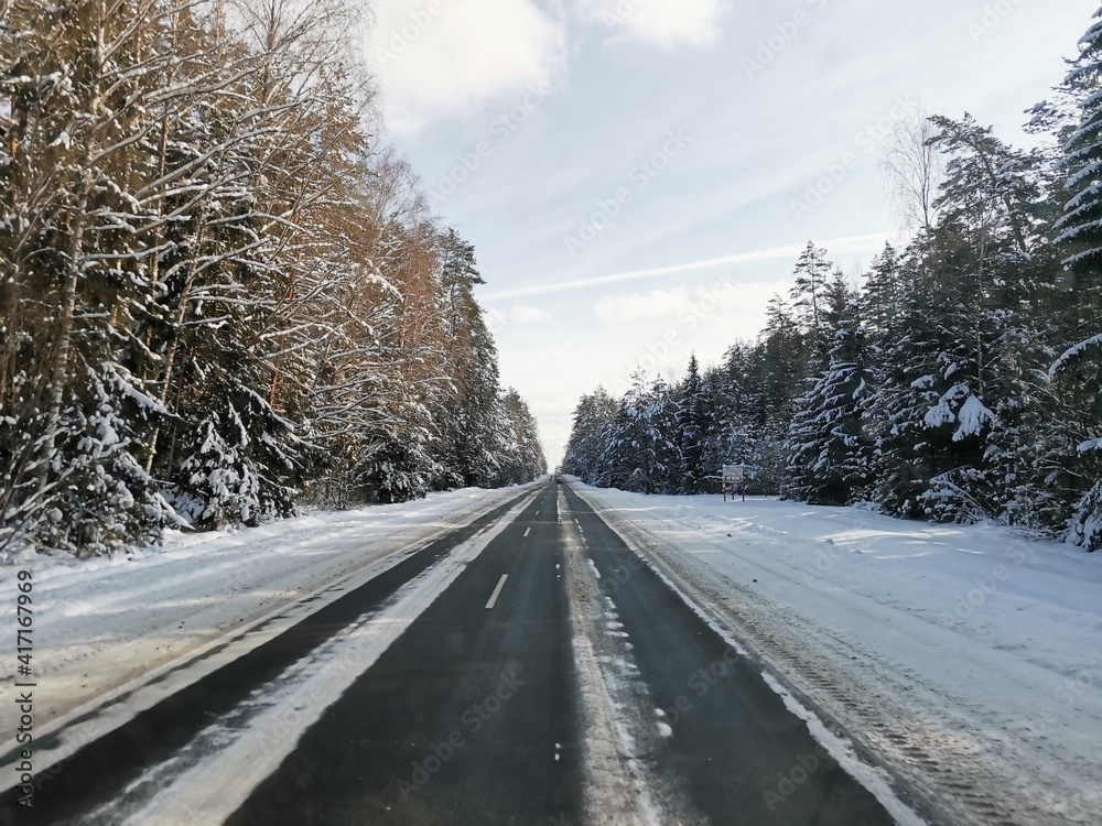 Fototapeta premium road in winter