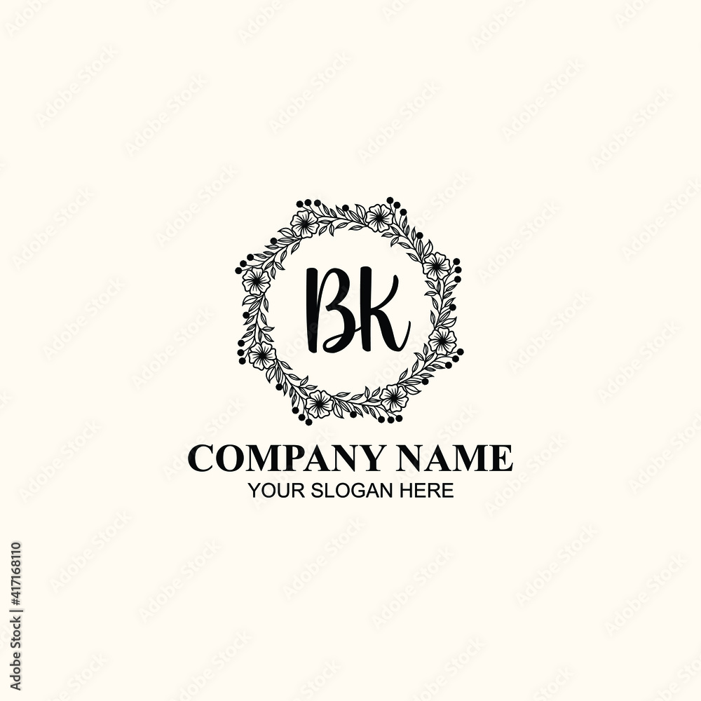 Letter BK Beautiful handwriting logo