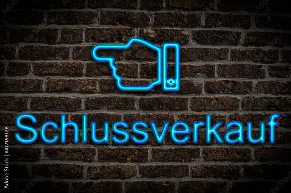 Fototapeta premium Leuchtreklame Schlussverkauf