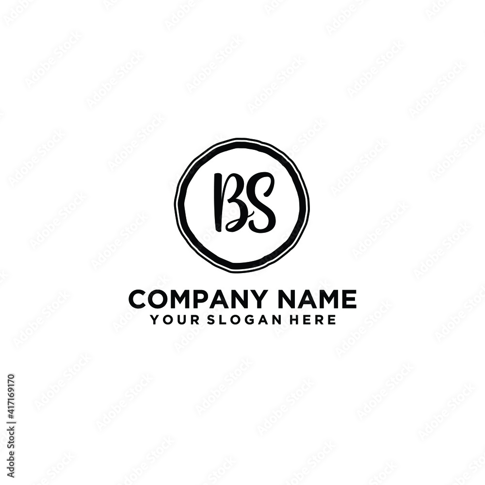 Letter BS Beautiful handwriting logo