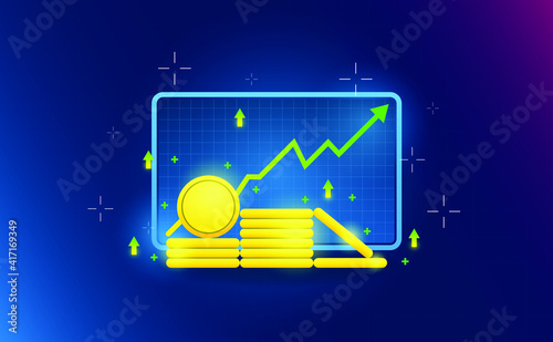 stock defi currency icon on grid background.Futuristic concept.vector and illsutration