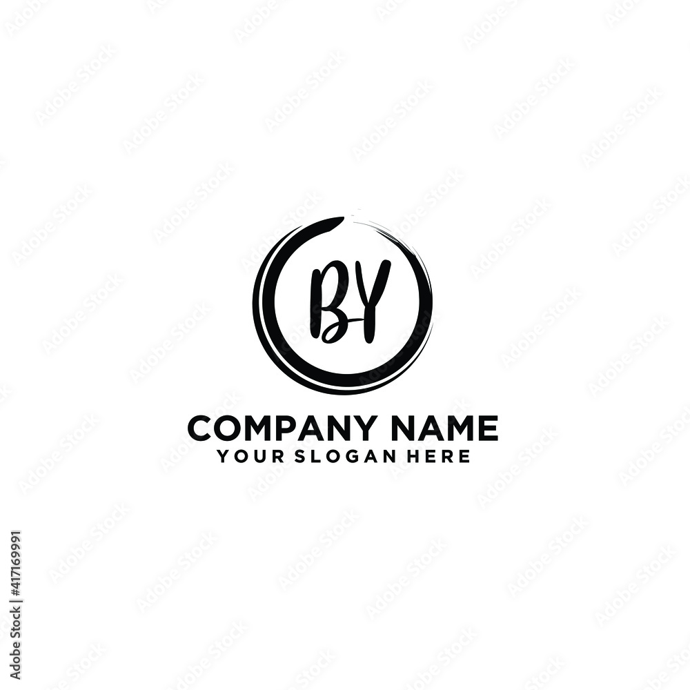 Letter BY Beautiful handwriting logo Letter BY Beautiful handwriting logo