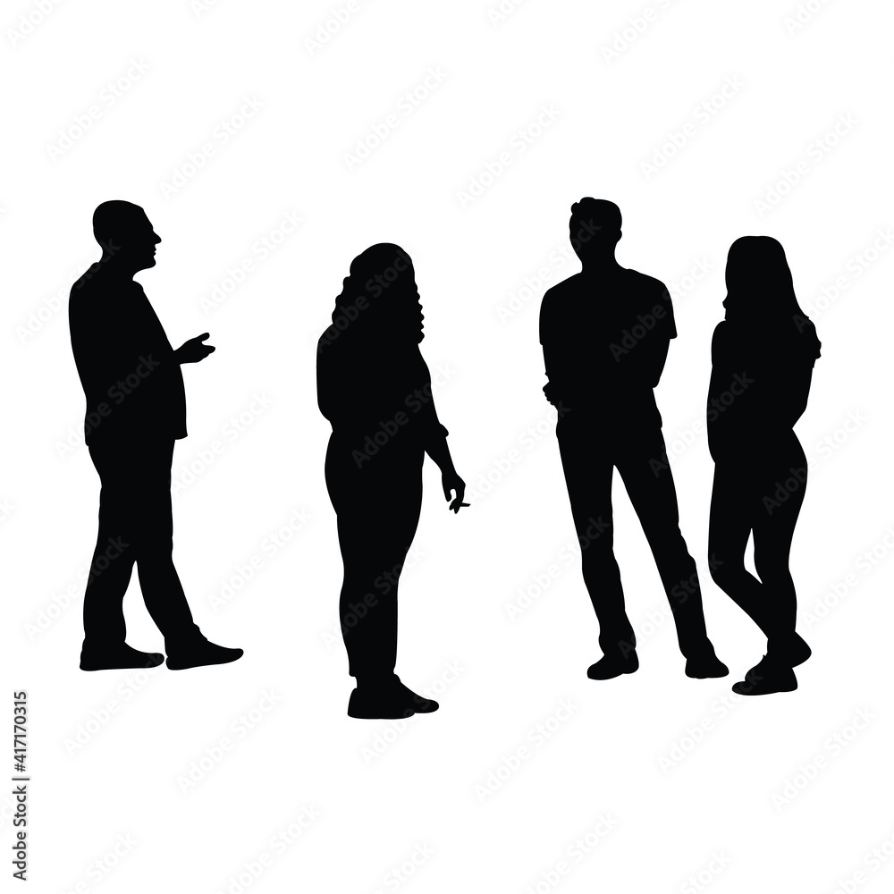 people making chat, silhouette vector