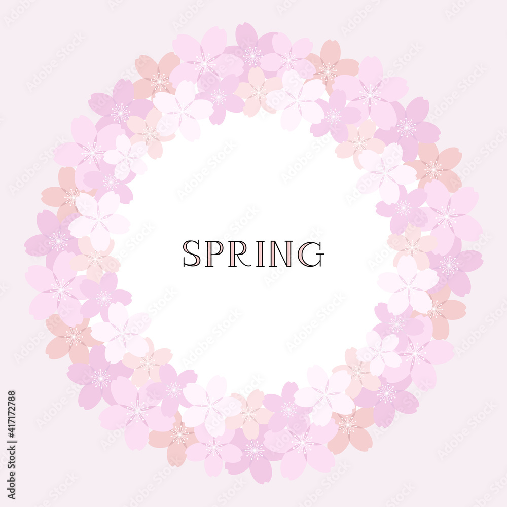 桜の花の装飾フレーム 円形 / vector eps