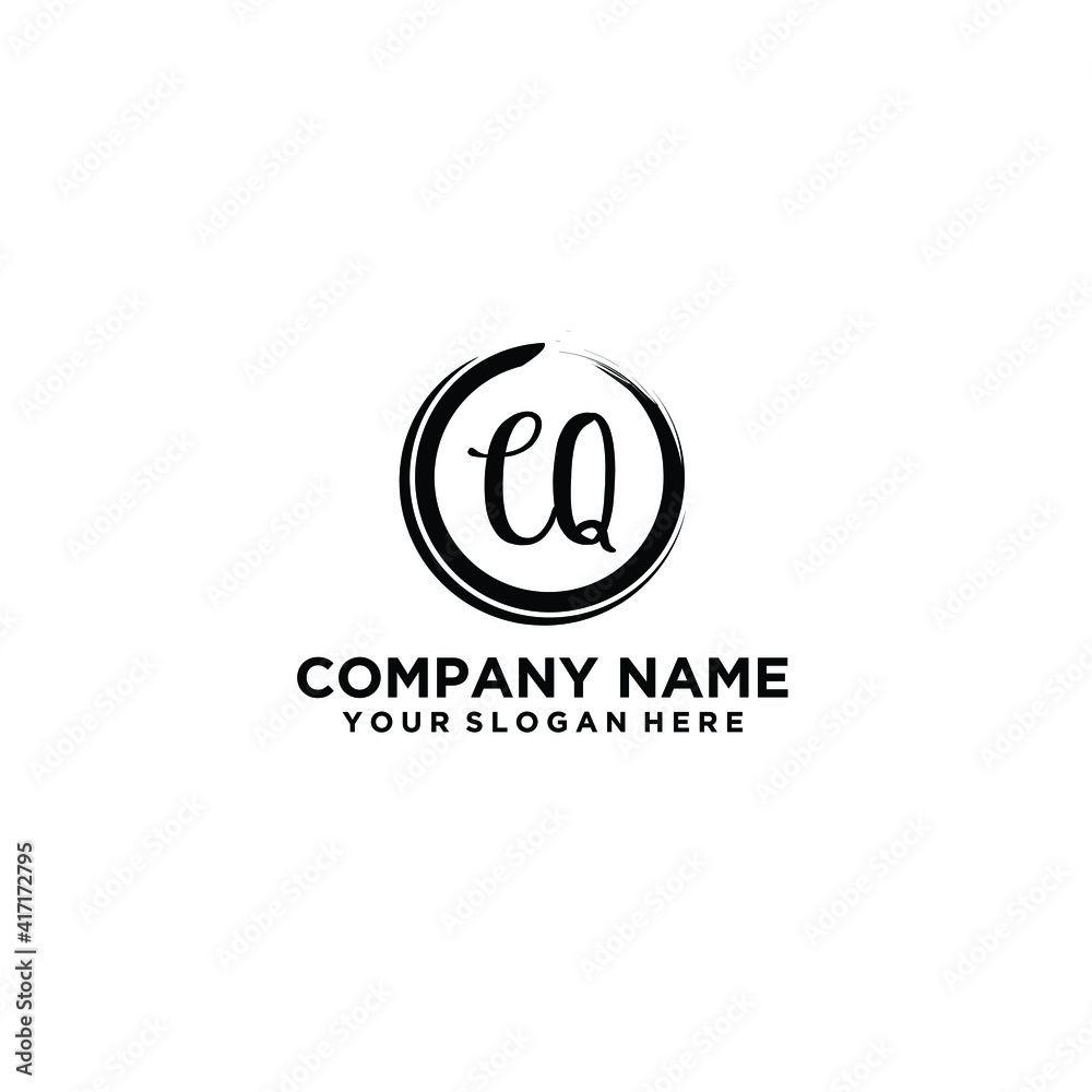 Letter CQ Beautiful handwriting logo