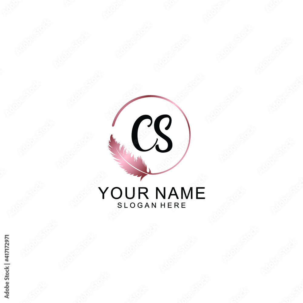 Letter CS Beautiful handwriting logo