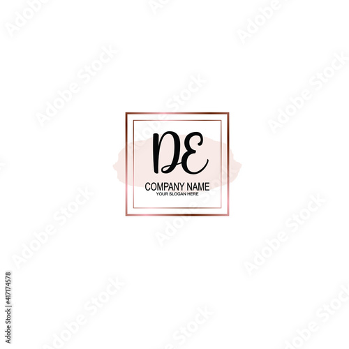 Letter DE Beautiful handwriting logo