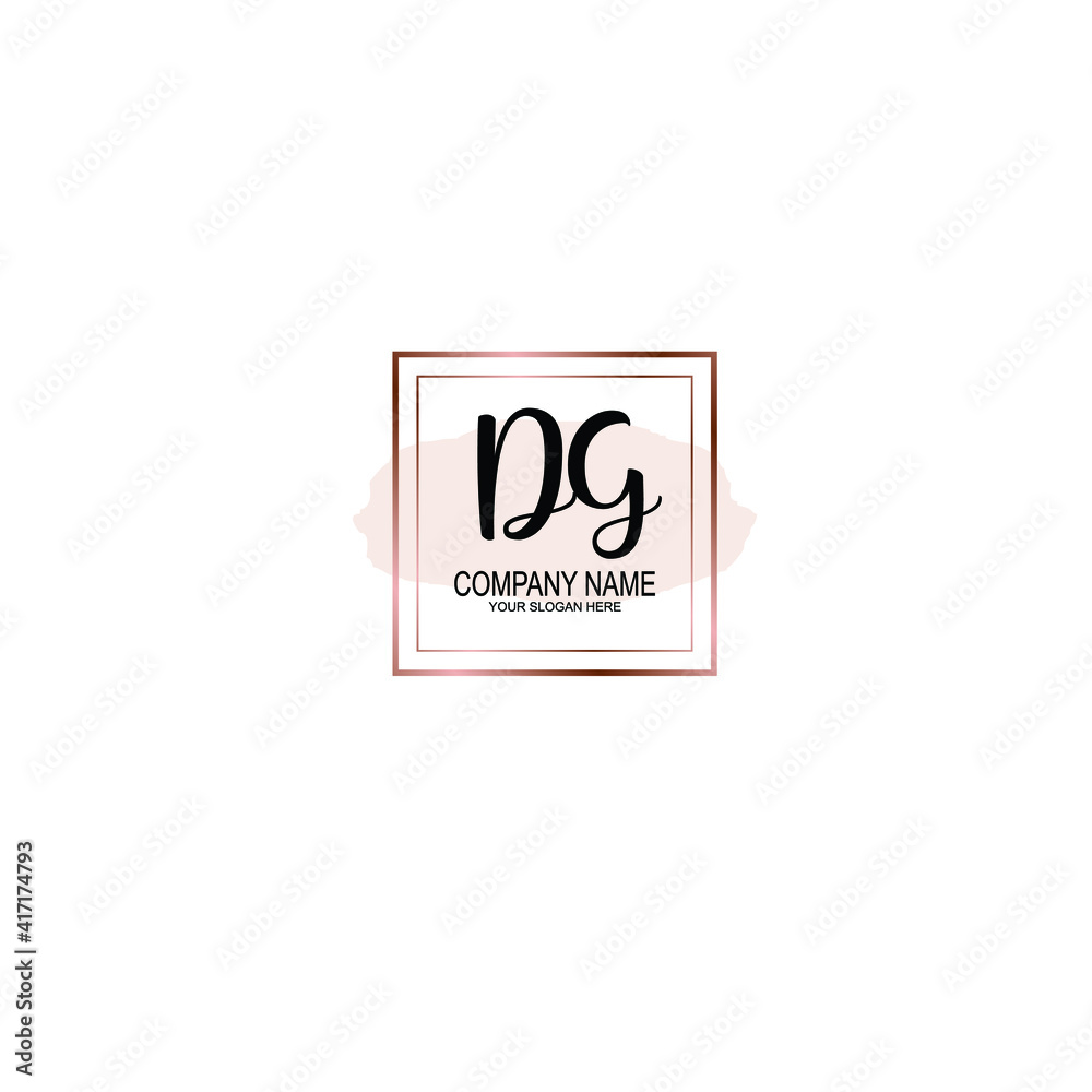 Letter DG Beautiful handwriting logo Letter DG Beautiful handwriting logo