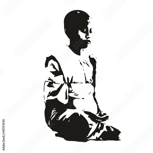 Betender Buddah Mönch Stencil