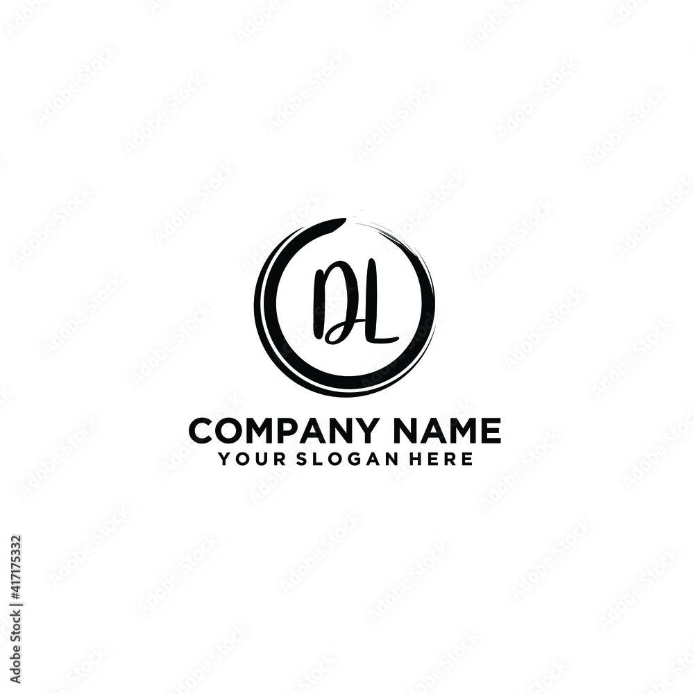 Letter DL Beautiful handwriting logo