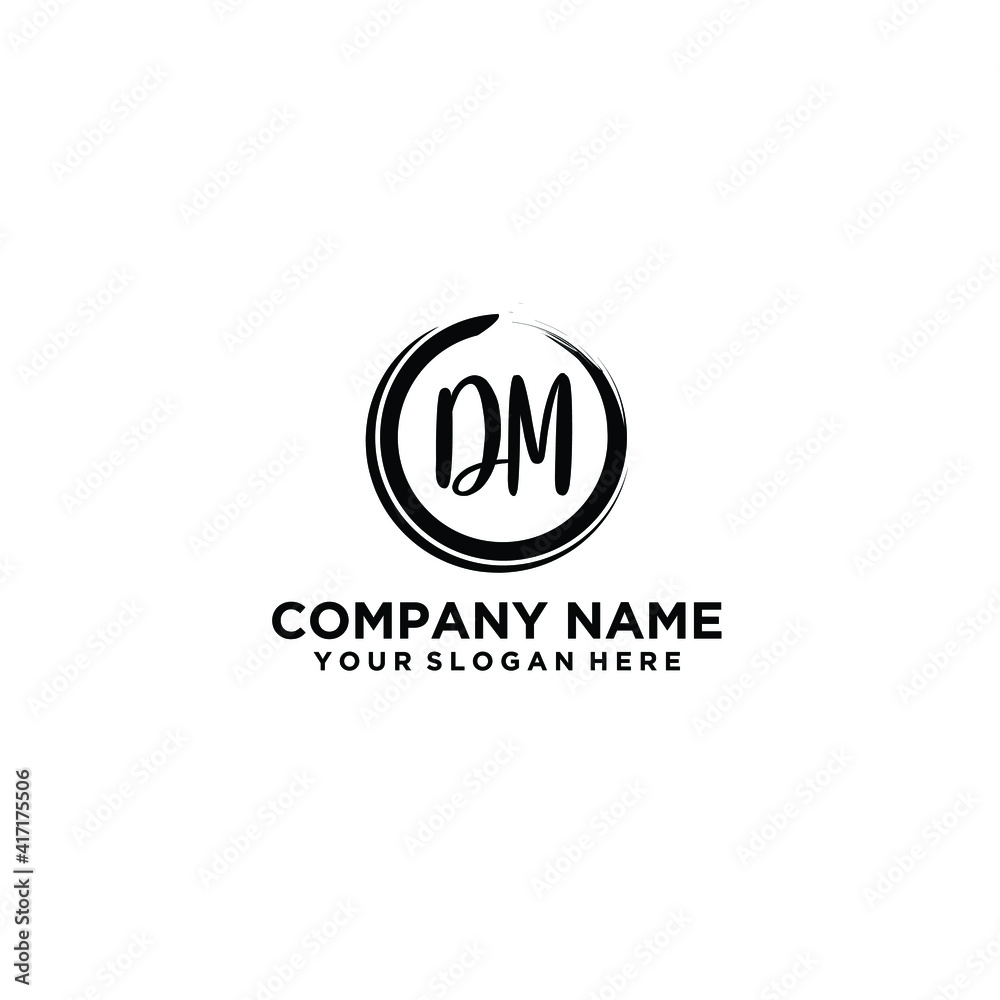 Letter DM Beautiful handwriting logo Letter DM Beautiful handwriting logo