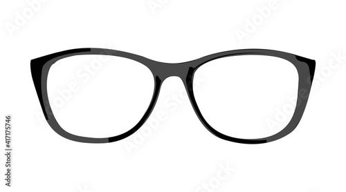 Vector Isolated Illustration of a black Glasses frame on a white background