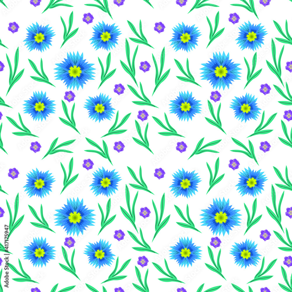 Obraz premium A seamless pattern with floral elements for apparel, stationery, textiles, fabric, wrapping paper. Vector flat illustration, EPS 10. 