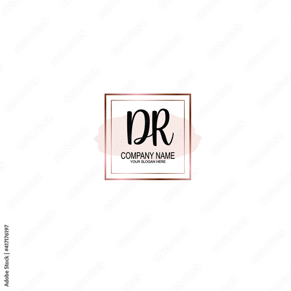 Letter DR Beautiful handwriting logo Letter DR Beautiful handwriting logo